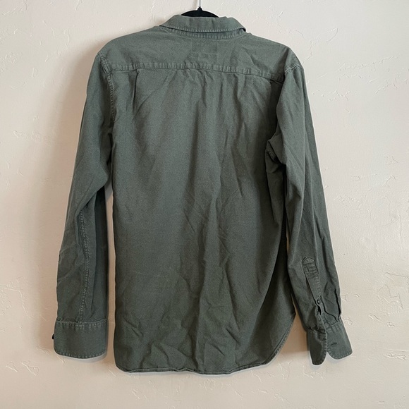 Keep Ski Tips Up Green Pocket Graphic Button Up - Picture 3 of 5